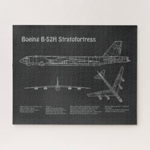 B-52 Stratofortress - Aeroplane Blueprint Plans PD Jigsaw Puzzle