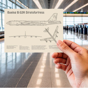 B-52 Stratofortress - Aeroplane Blueprint Plans SD Postcard