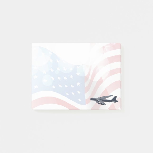 B-52 Stratofortress with American Flag Background Post-it Notes (Front)