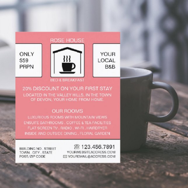 B&B Logo, Bed & Breakfast Accommodation Advert Flyer (Creator Uploaded)