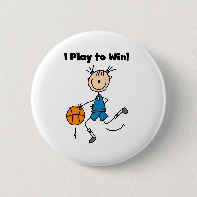 B-Ball Play to Win 6 Cm Round Badge (Front)