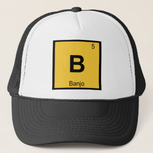 B - Banjo Music Chemistry Periodic Table Symbol Trucker Hat