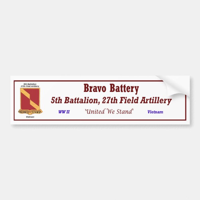 B Battery, 5/27th FA Bumper S. Sticker (Front)
