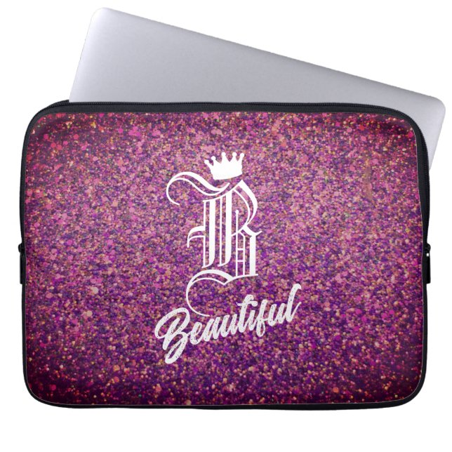 B Beautiful Pink Laptop Sleeve (Front)