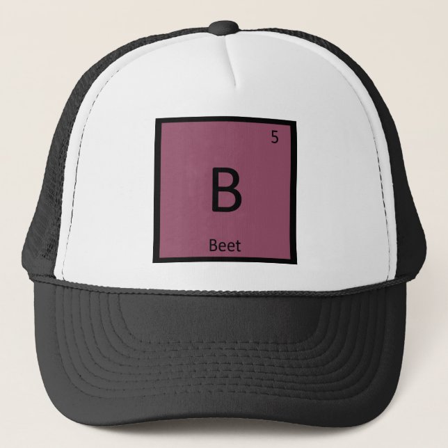 B - Beet Vegetable Chemistry Periodic Table Symbol Trucker Hat (Front)