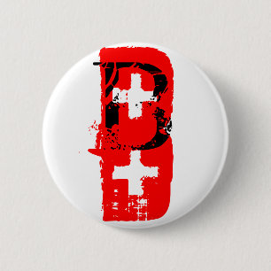 B+ Blood Type Button