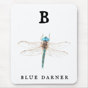 "B" Blue Darner Mouse Pad