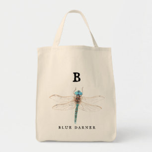 "B" Blue Darner Tote Bag