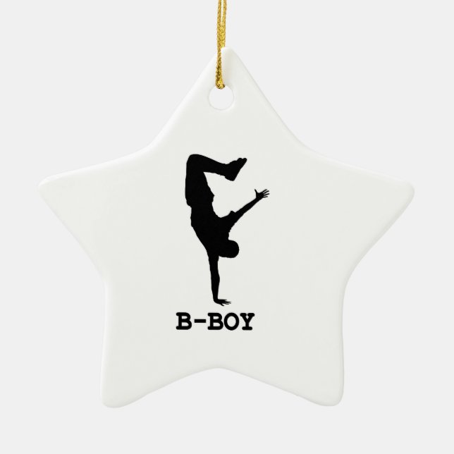 B Boy Ceramic Tree Decoration (Front)