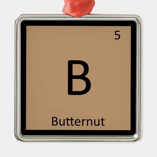 B - Butternut Squash Chemistry Periodic Table Metal Tree Decoration (Front)
