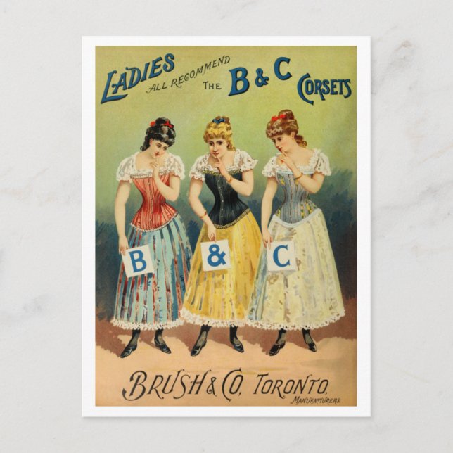 "B & C Corsets Advertisement" Postcard (Front)