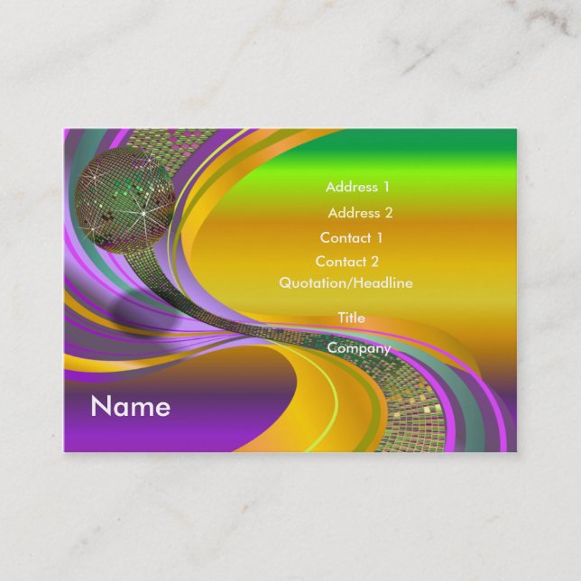 B-Card Mardi Gras-Multi-V1 Business Card (Front)