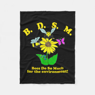 B D S M Bees Design Fleece Blanket
