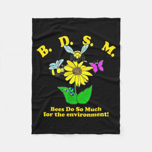 B D S M Bees Design Fleece Blanket (Front)
