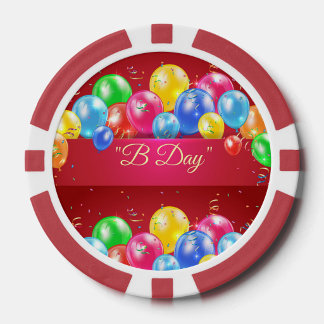B Day Birthday Setup Poker Chips