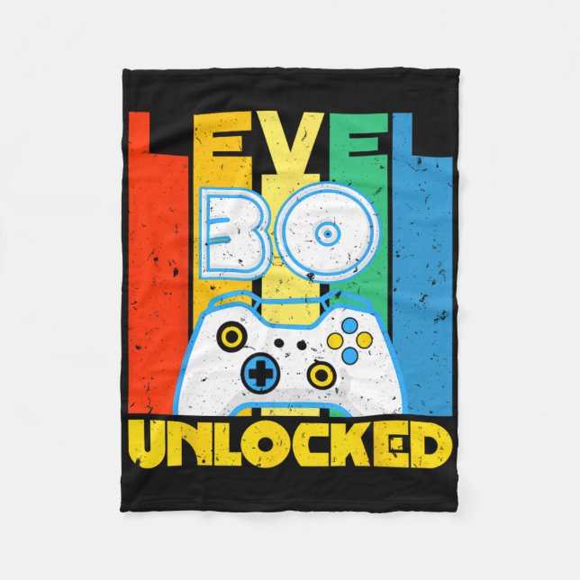 B-day Video Player Level 30 Unlocked Retro Gamer  Fleece Blanket (Front)