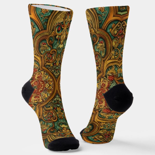 B&E Socks Bold and Elaborate Design 001980 (Angled)