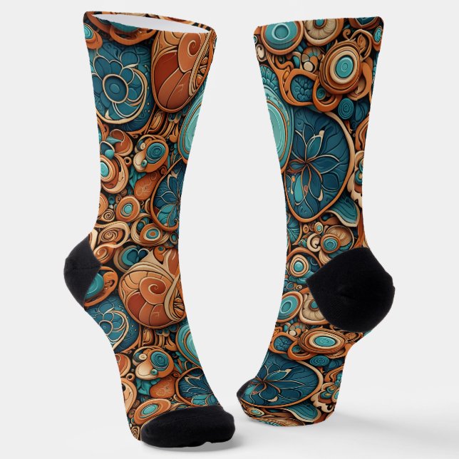 B&E Socks Bold and Elaborate Design 002015 (Angled)