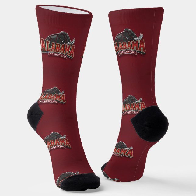 B&E Socks Bold and Elaborate Design 00377 Alabama (Angled)