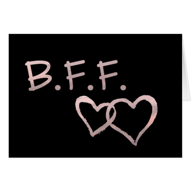 B F F with Linked Hearts (Front Horizontal)