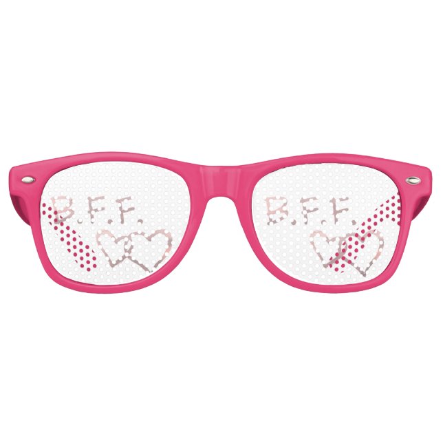 B F F with Linked Hearts Retro Sunglasses (Front)