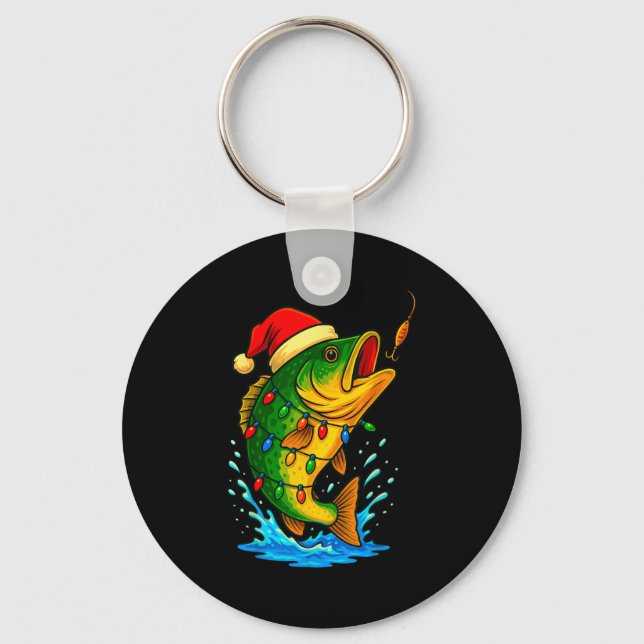 B Fish Christmas Fishing  Key Ring (Front)