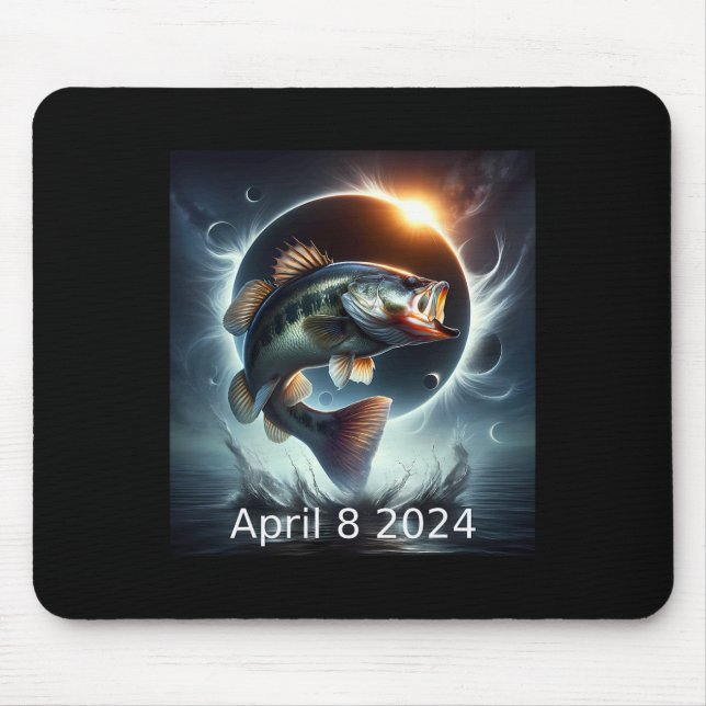 B Fish Solar Eclipse April 8 2024  Mouse Pad (Front)