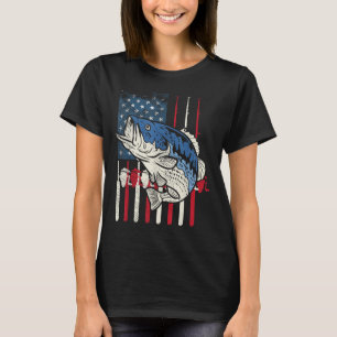 B Fish Us American Flag Patriotic Fishing Fisherma T-Shirt