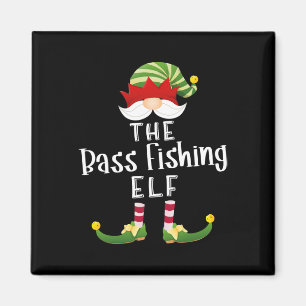 B Fishing Elf Group Christmas Funny Pajama Party Magnet