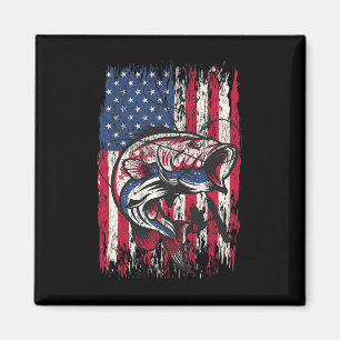 B Fishing Shirt American Usa Flag Fisherman Tee Me Magnet