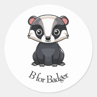 B for Badger Classic Round Sticker