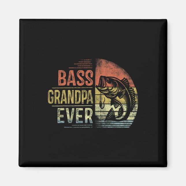 B Grandpa Ever Fishing Gifts Grandpa Birthday Vint Magnet (Front)