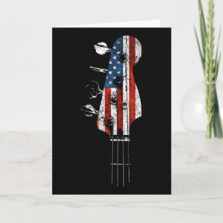 B Guitar Headstock Usa Flag For Bist And B Player  Card
