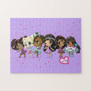B-HAP-E Club Chibi Girls Puzzle, 8"x10",110 pieces Jigsaw Puzzle