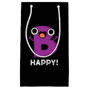 B Happy Funny Alphabet Pun Dark BG Small Gift Bag