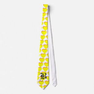 "B" Heart Yellow Red Wedding Invitation The MUSEUM Tie