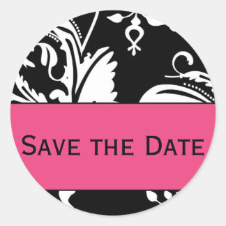 B&HP Contemporary Damask Save the Date Sticker