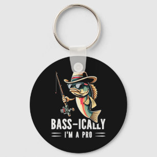 B-ically I Am A Pro Funny Fishing Lovers Fish  Key Ring