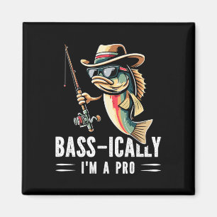 B-ically I Am A Pro Funny Fishing Lovers Fish  Magnet