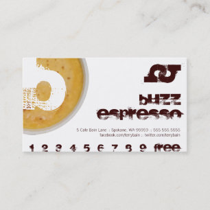 B - Initial Letter Foamy Coffee Cup Loyalty Punch Card