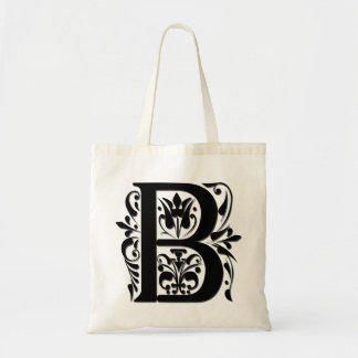 B Initial letter Monogram - paper cut style Tote Bag