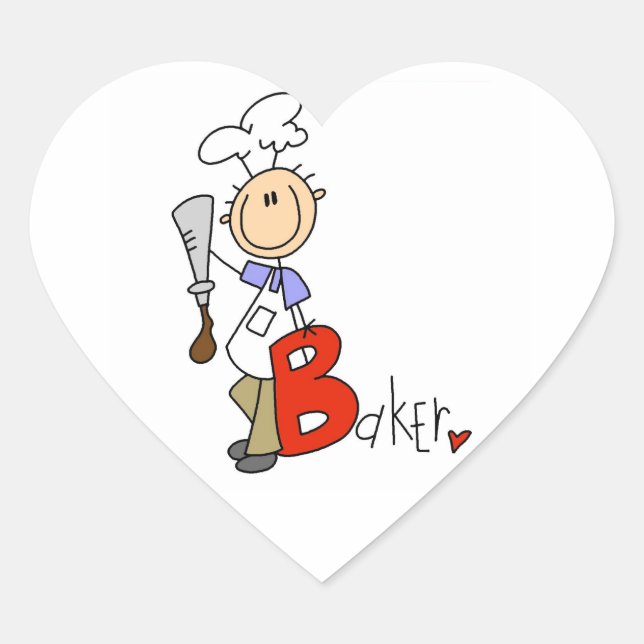 B is for Baker Heart Sticker (Front)