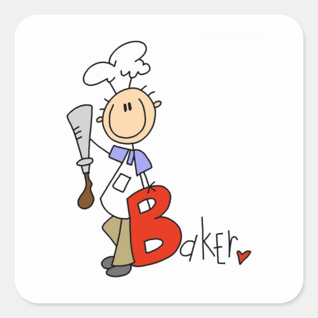 B is for Baker Square Sticker (Front)