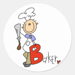B is for Baker Tshirts and Gifts Classic Round Sticker