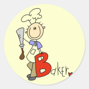 B is for Baker Tshirts and Gifts Classic Round Sticker