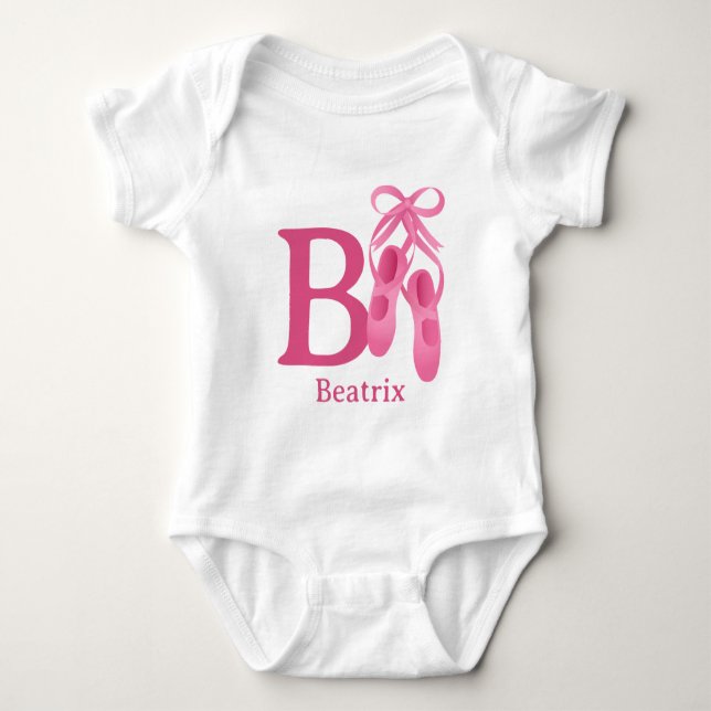 B is for Ballet Personalise Baby Bodysuit (Front)