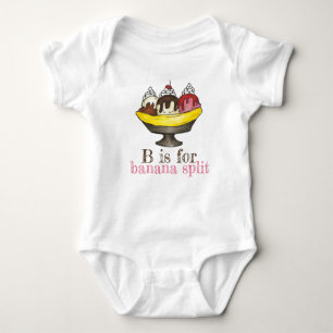 B is for Banana Split Ice Cream Sundae Foodie Baby Bodysuit