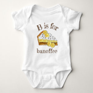 B is for Banoffee Banana Toffee British Pie Food Baby Bodysuit