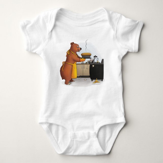 B is for Bear and Banana Bread Baby Bodysuit (Front)