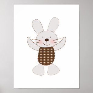 B is for Bear Bunny Rabbit Art Poster